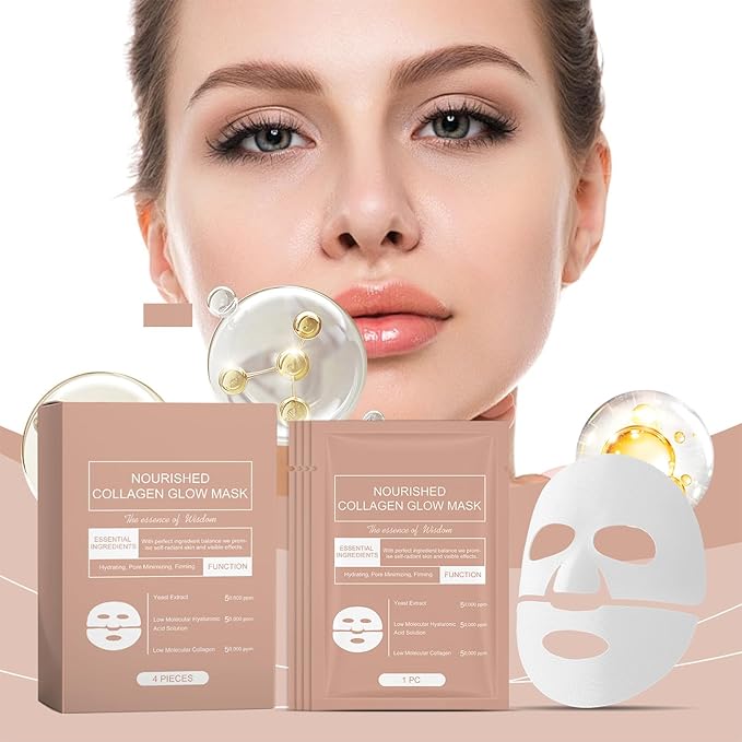 Retinol Collagen Face Mask – Korean Tightening Hydrogel Overnight Mask, Deep Moisturizing & Elasticity Boost, Long-Lasting Hydration & Brightening Skin (Collagen Face Mask)-Velvo Beauty