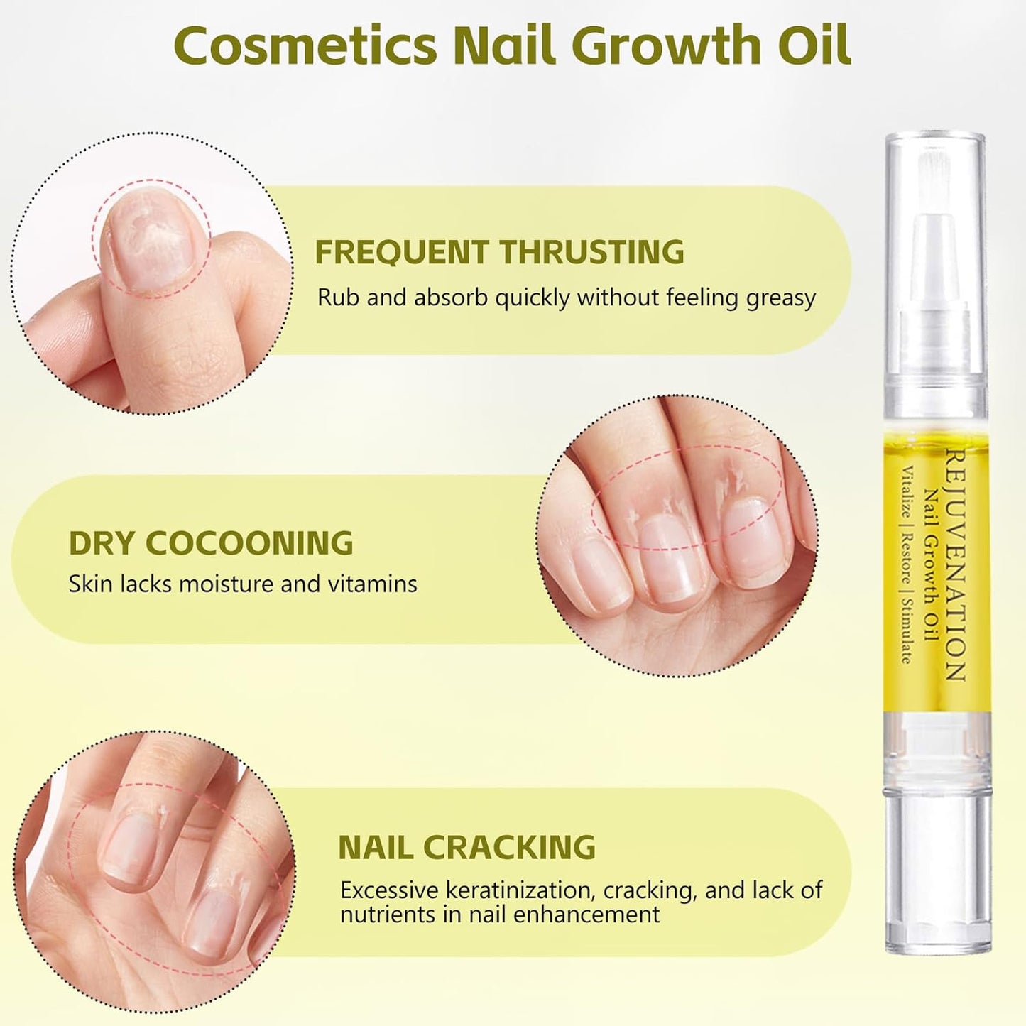 Rejuvenation Nail Growth Oil for Brittle, Peeling, Breaking, Thin Nails-Velvo Beauty
