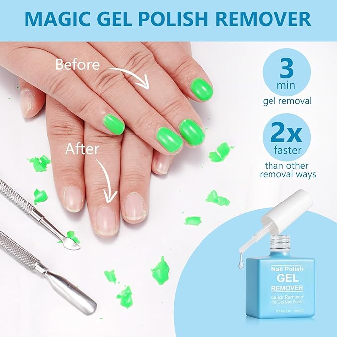Gel Polish Remover for Nails (3Pack), Nail Polish Remover Tools Quick & Easy Remove Gel Polishs in 3-5 Minutes at Home, Don't Hurt Nails-Velvo Beauty