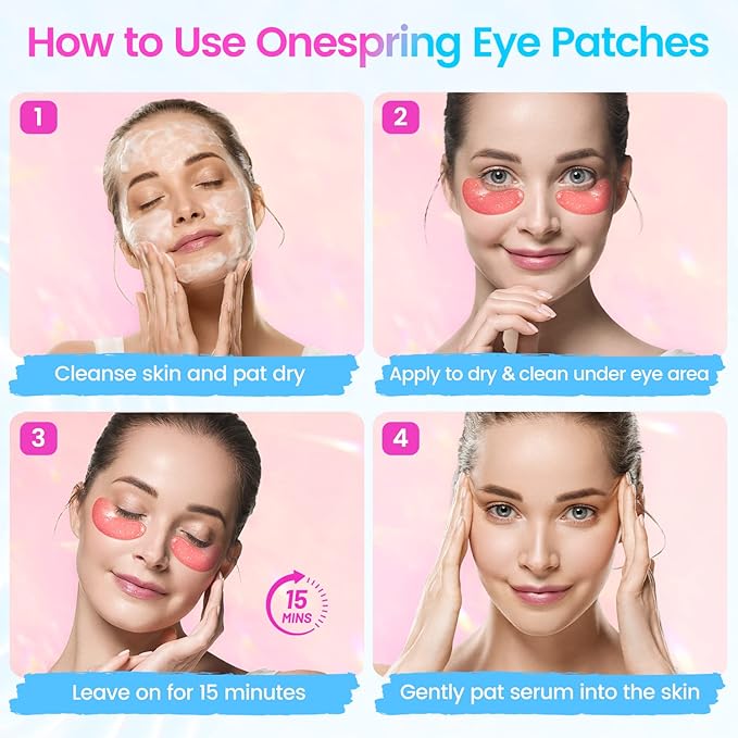Under Eye Patches (32 Pairs) - Collagen-Infused, Anti-Puffiness & Dark Circle Treatment - Luxurious Skincare for Under Eye Bags & Fine Lines, Gifts for Women-Velvo Beauty
