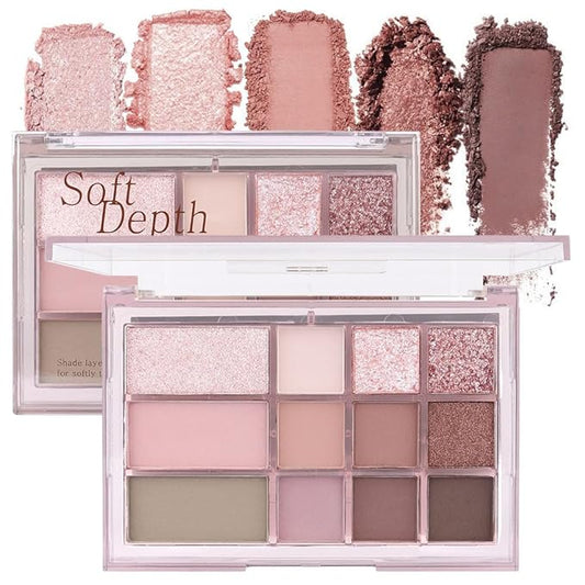 12 Girds Colorful Matte Shimmer Eyeshadow Palette for Eye Makeup,High Pigmented Eye Shadow Primers Powder Palet de sombras de ojos 12-C-Velvo Beauty