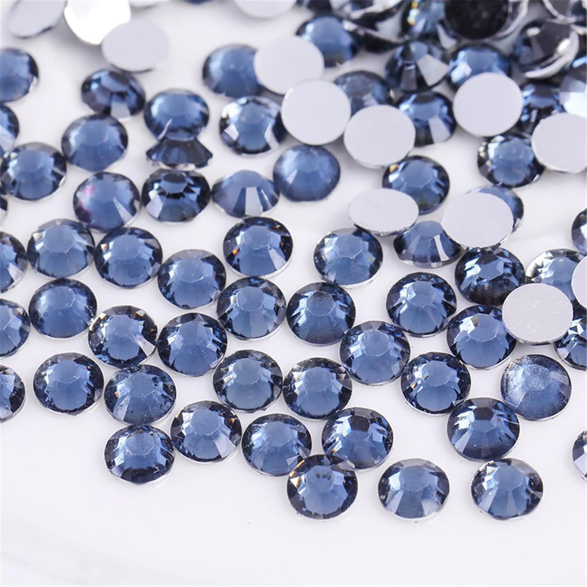 1500 Pieces SS16 4mm Flatback Rhinestones Clear Glass Round Gems Crystals for Nail Art DIY Crafts Clothes Shoes Bags （Dark Grey）-Velvo Beauty