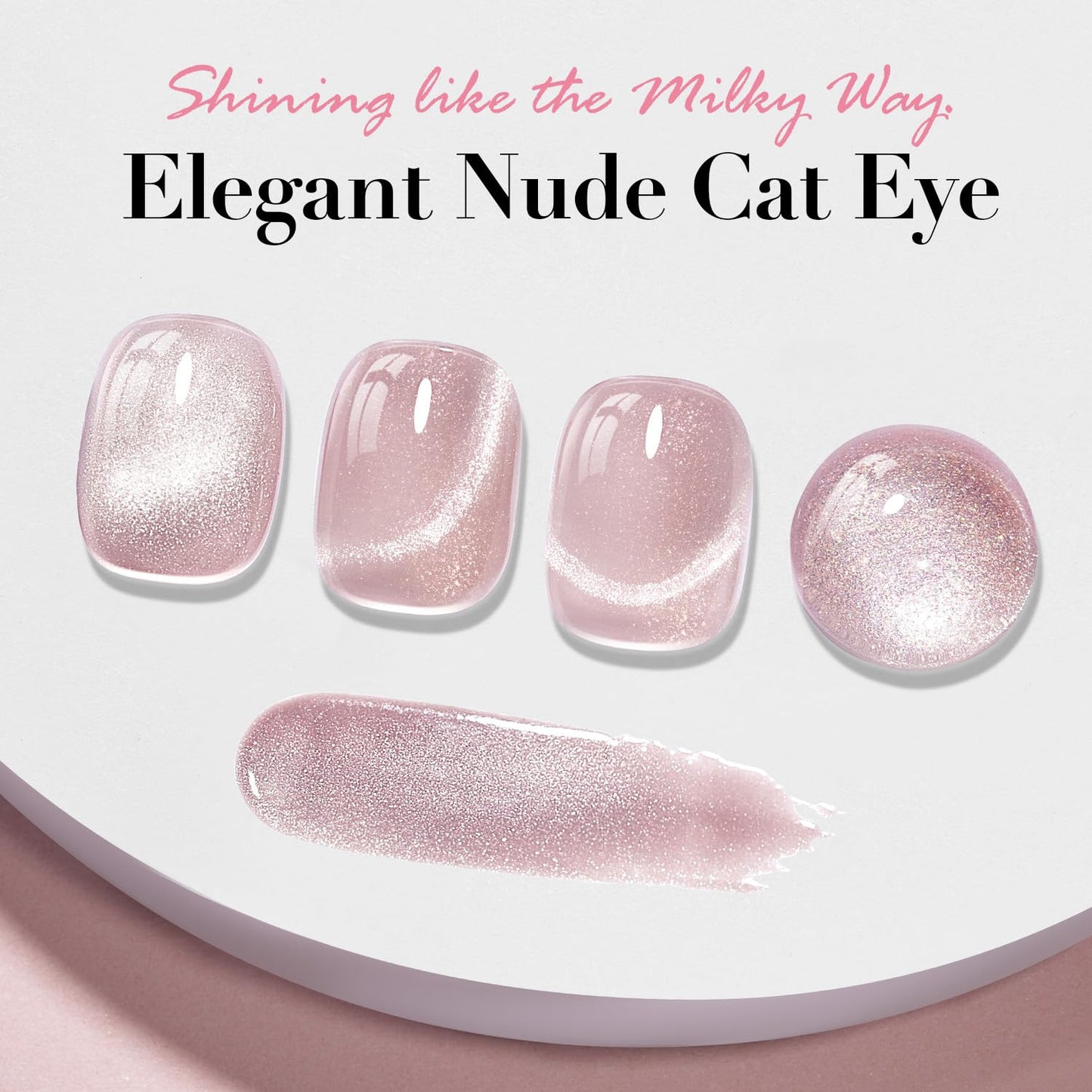 AZUREBEAUTY Cat Eye Nail Polish Quick Dry Nude Glitter Toe Nail Polish Natural Shine Nail Lacquer Salon-Quality for Women Girl Gifts-Velvo Beauty