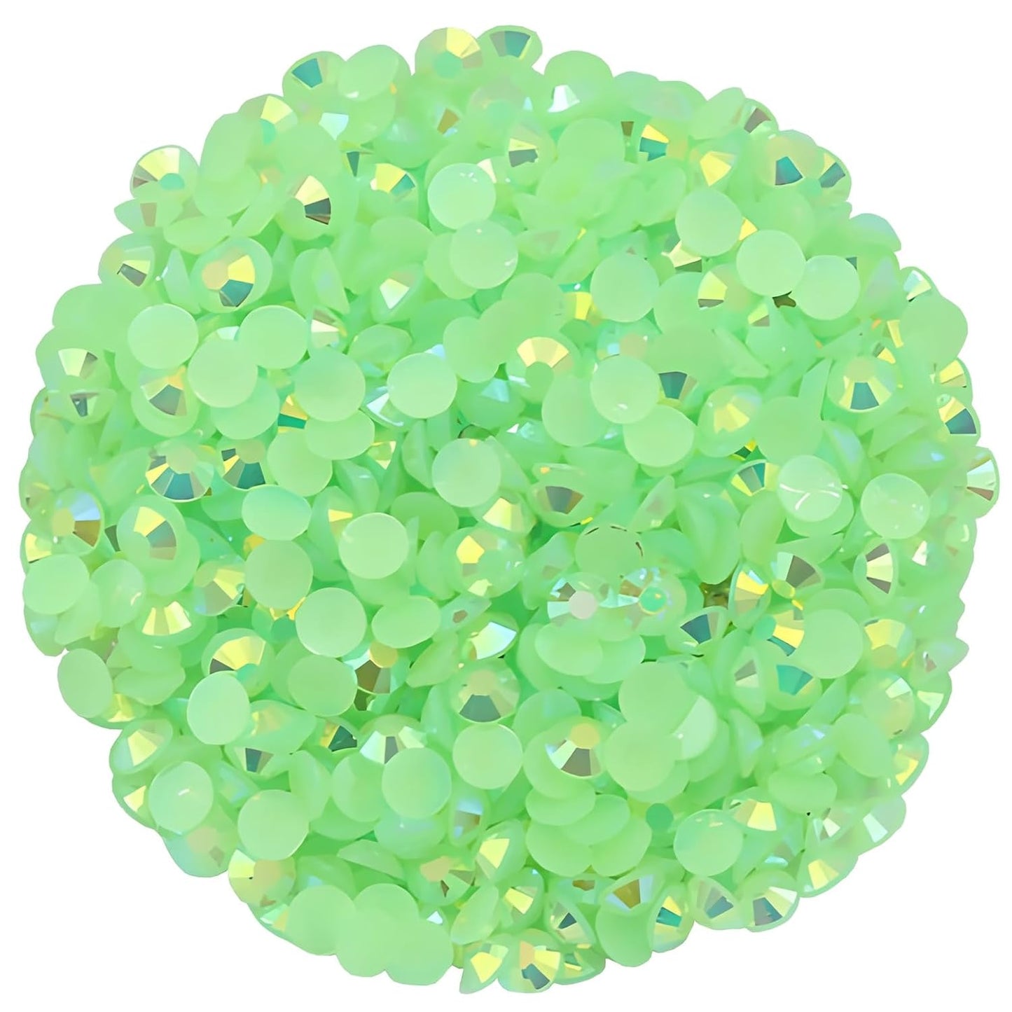 1440 Pcs SS20 5mm Flatback Rhinestones for Nails Art Crafts Glitter Round Shine Gems AB Crystals DIY Clothes Shoes （Green AB）-Velvo Beauty