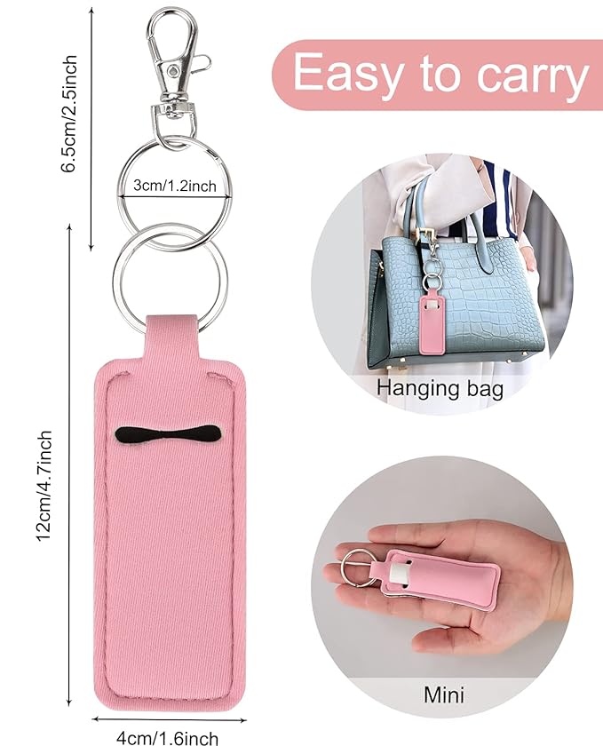 Chapstick Holder Lip Balm Sleeve Pouch Chapstick Holder With Clip Lipstick Lip Gloss Holder Stocking Stuffers Gift for Women (7pcs)-Velvo Beauty