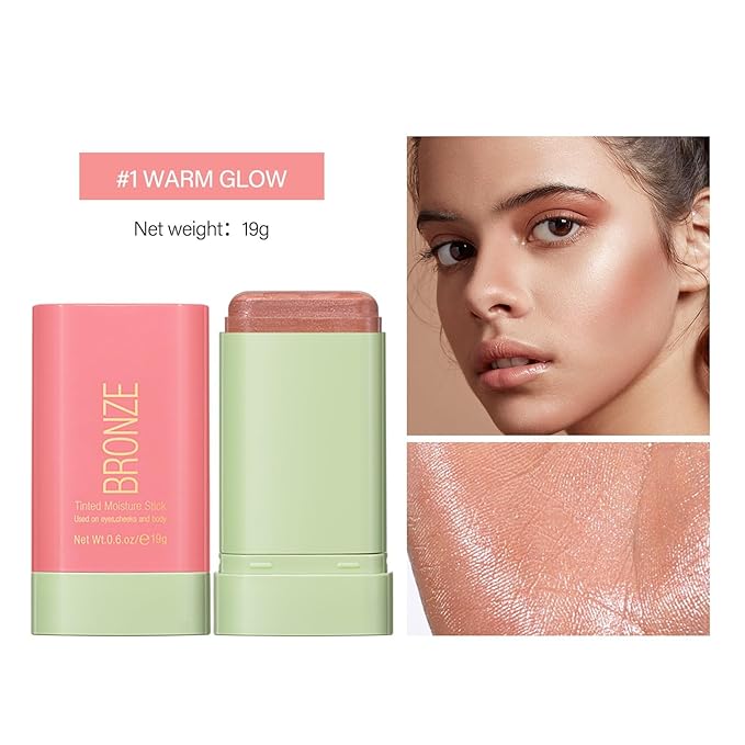 Blush Stick, Cream Blush Stick for Cheeks & Lips, Blendable Long-Lasting Multi-Use Contour Stick & Highlighter Makeup (WARM GLOW)-Velvo Beauty