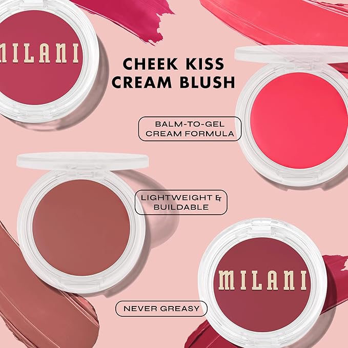 Milani Cheek Kiss Cream Blush- Cream to Gel Blush for Cheek and Lip Tint-Velvo Beauty