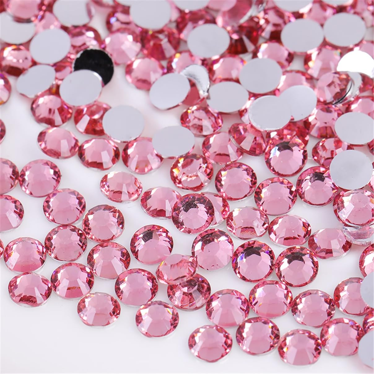 3000 Pieces SS12 3mm Flatback Rhinestones Clear Glass Round Gems Crystals for Nail Art DIY Crafts Clothes Shoes Bags （Pink）-Velvo Beauty