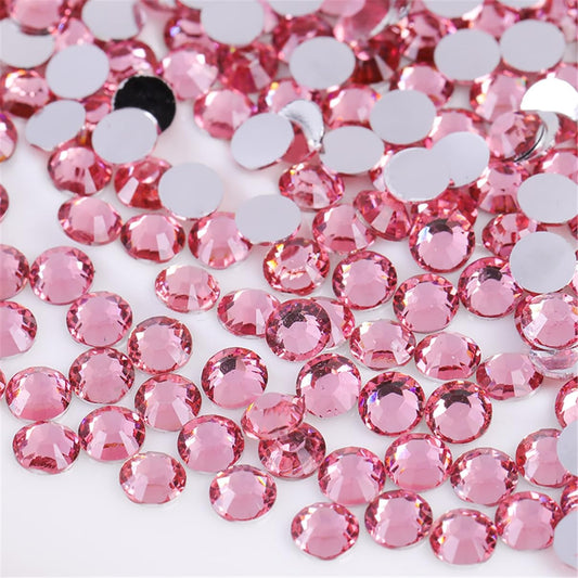 3000 Pieces SS12 3mm Flatback Rhinestones Clear Glass Round Gems Crystals for Nail Art DIY Crafts Clothes Shoes Bags （Pink）-Velvo Beauty