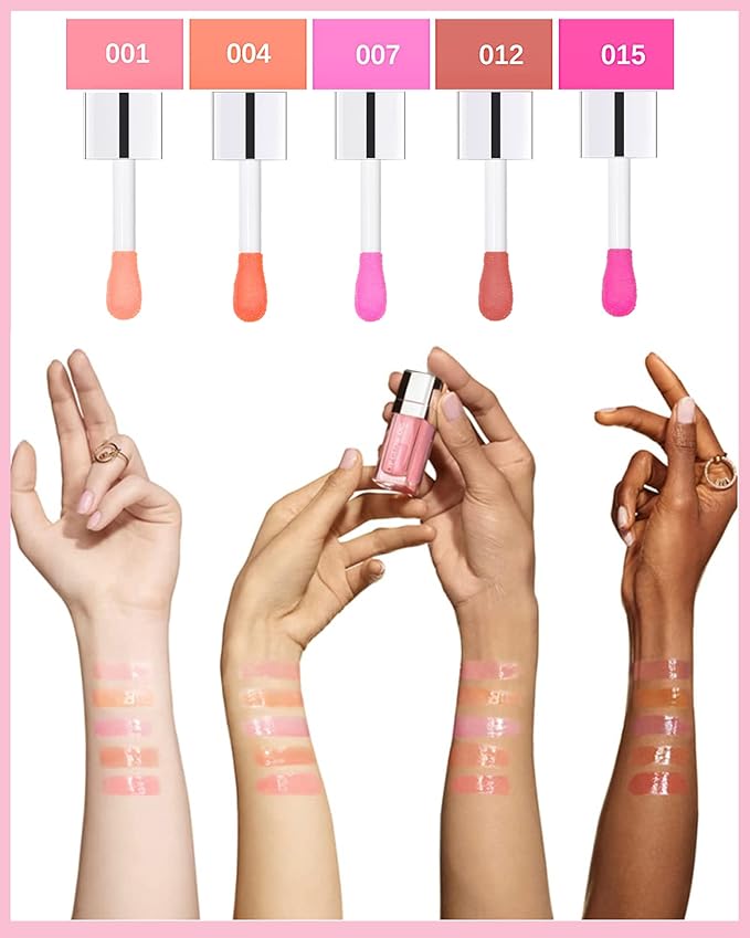 Hydrating Plumping Lip Glow Oil,Shine Tinted Lip Gloss,Glow Reviver Lip Oil,Long Lasting Moisturizing Clear Lip Plumper Oil Tint for Lip Care Dry Lips,Women's Day Makeup Gift ( (#007 Raspberry Red)-Velvo Beauty