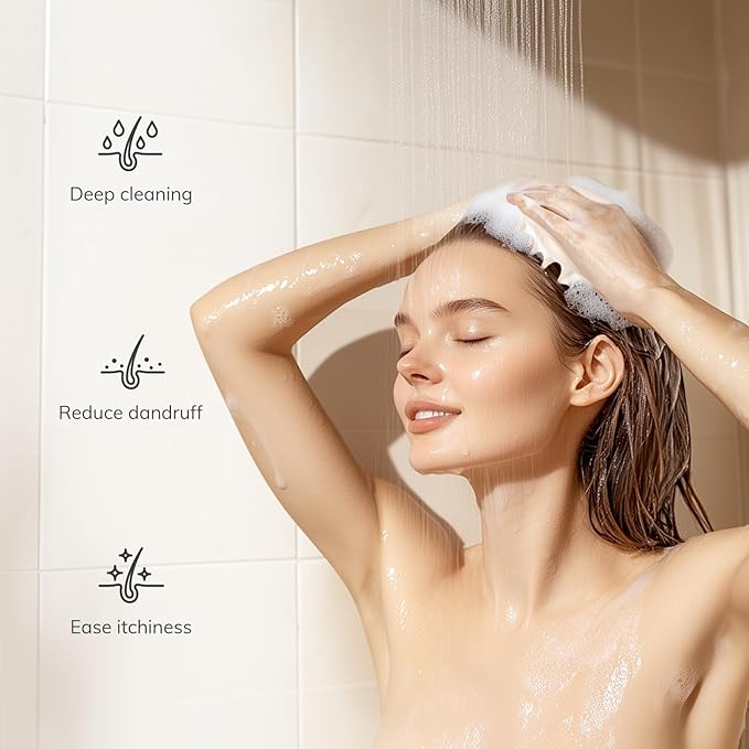 Sndyi Silicone Scalp Massager Hair Growth, Scalp Scrubber with Soft Silicone Bristles, Scalp Exfoliator for Dandruff Removal, Large Size Shampoo Brush, Wet Dry Scalp Brush for Long Thick Curly Hair-Velvo Beauty