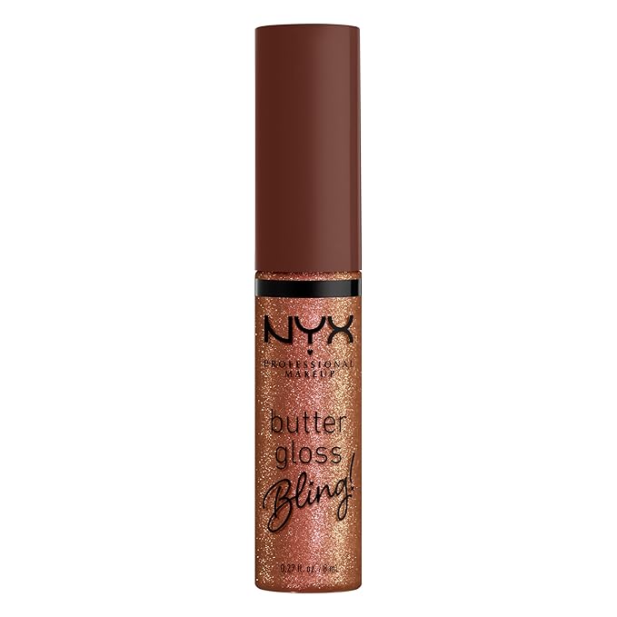 NYX PROFESSIONAL MAKEUP Butter Gloss Bling Lip Gloss, Non Sticky and Shiny Vegan Lip Makeup - Hustla-Velvo Beauty