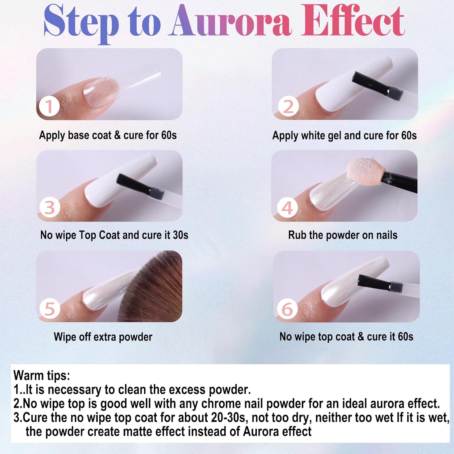 SIUSIO White Pearl Chrome Nail Powder, 3pcs Iridescent Aurora Powder Metallic Mirror Effect Pigment Pearlescent Mermaid Pigment for Nail Art Manicure Decoration Sets-Velvo Beauty