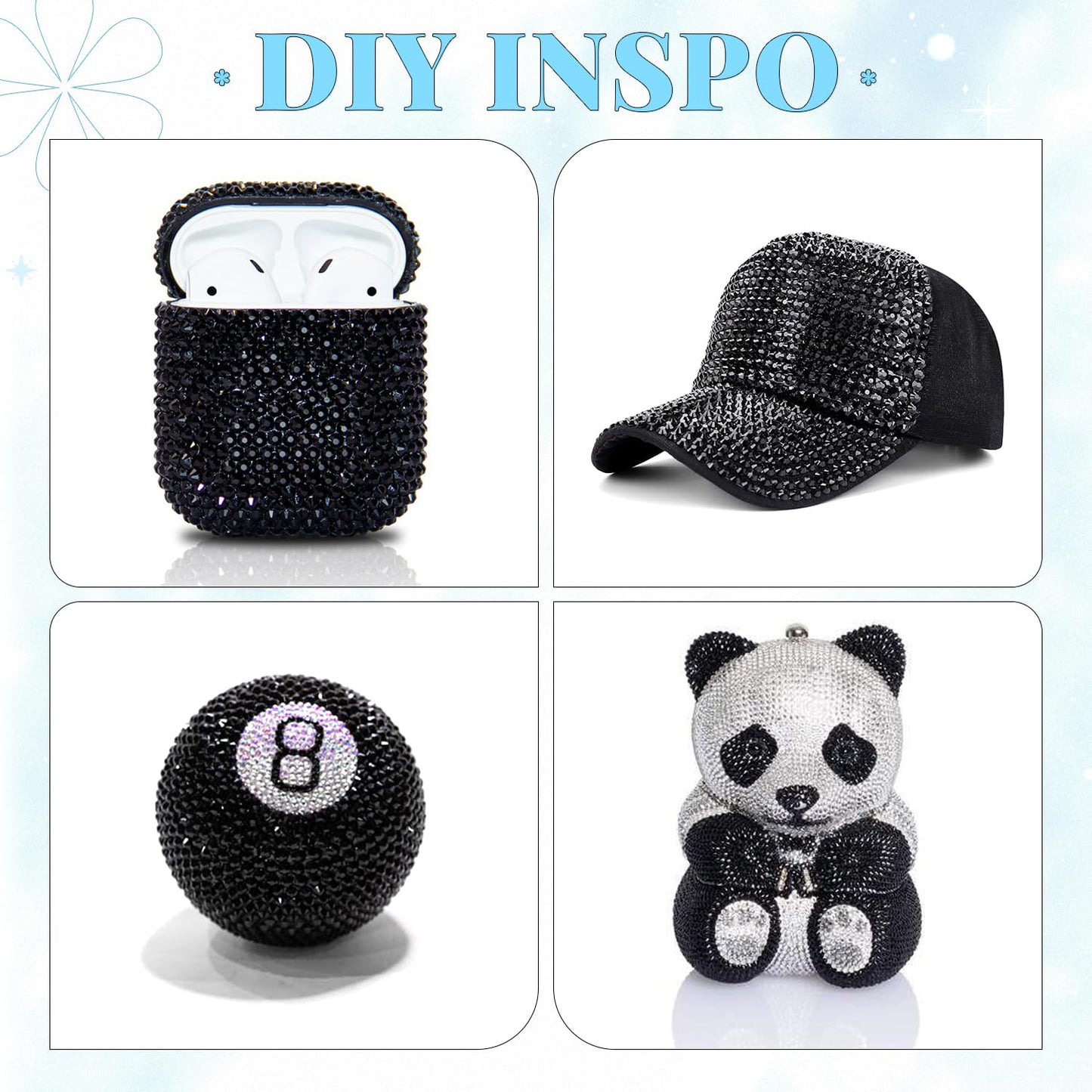 6000Pcs Resin Rhinestones for Bedazzling with 3Pcs B7000 Jewelry Glue, 1 Box Black Flatback Rhinestones for Crafting Crafts DIY, Crystals Gems for Clothing Shoes Tumblers Nail Art Makeup-Velvo Beauty