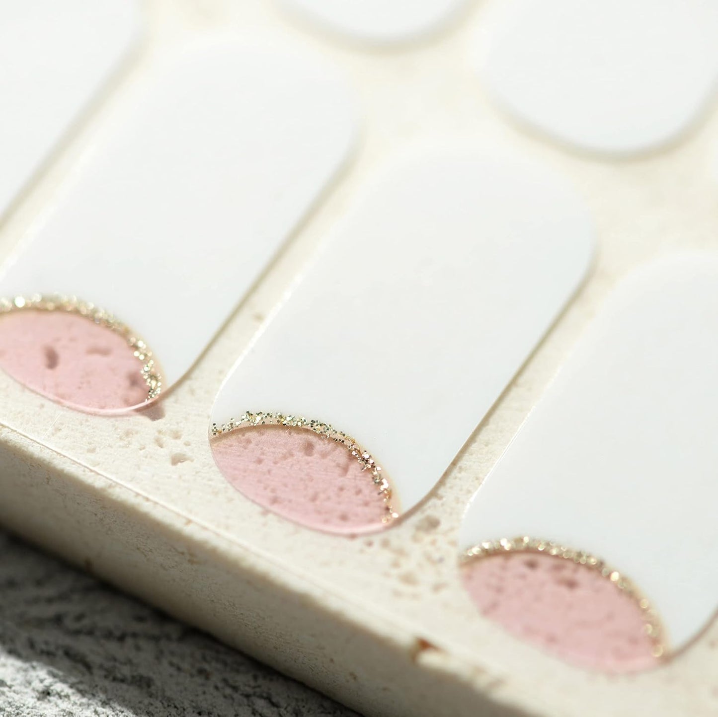 Nail Polish Strips, 32PCS Salon Quality Wraps, Long Lasting Gel Nail Stickers for Women Easy Apply& Remove (Spring on The Tips White)-Velvo Beauty