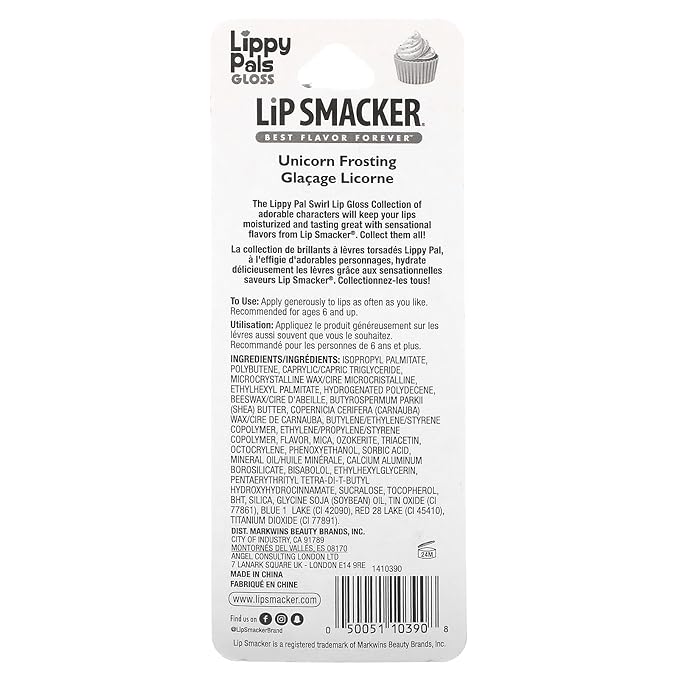 Lip Smacker Lippy Pals Swirls Unicorn, Flavored Moisturizing & Smoothing Soft Shine Lip Balm, Hydrating & Protecting Fun Tasty Glossy Finish, Cruelty-Free & Vegan - Unicorn Frosting-Velvo Beauty