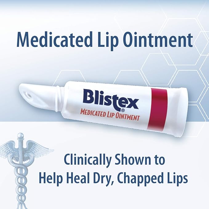 Blistex Medicated Lip Ointment, 0.21 Ounce Tube, Pack of 24 – Relieves Cold Sores & Helps Heal Dry Chapped Lips, Pain Relief from Lip Sores & Blisters, Healing Ointment-Velvo Beauty