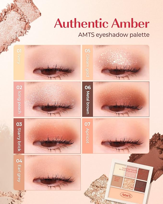 AMTS Off Sienna & Authentic Amber Eyeshadow Palettes Set, Valentine's gifts for teen girls, women | Matte Shimmer Metallic, Long Lasting-Velvo Beauty