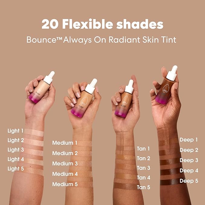 Beautyblender 12-Hour Always on Radiant Skin Tint, Breathable Serum Foundation Stays Put for All Day Long Wear, Infused with Hyaluronic Acid & Niacinamide, Deep 3-Velvo Beauty