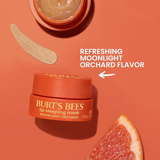 Burt’s Bees Moonlight Orchard Lip Sleeping Mask, With Hyaluronic Acid and Squalane Moisturizer To Instantly Hydrate Lips, Overnight Lip Mask, Lip Treatment, 0.45 oz.-Velvo Beauty