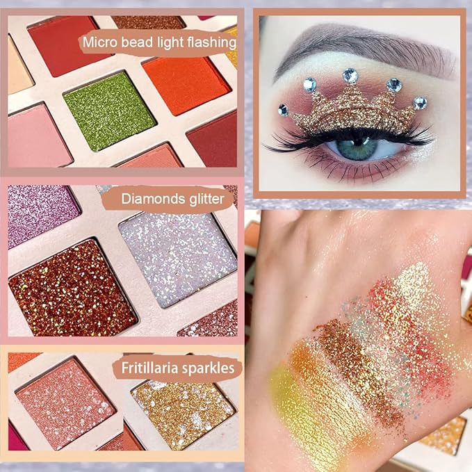 KAIQIKAIXI 42 Colors Eye shadow Palette Eye Makeup Neon Eyeshadow Palette Pallet Matte Colorful Shimmer Metallic Bright Color Pigmented Highlight Cosmetics-Velvo Beauty