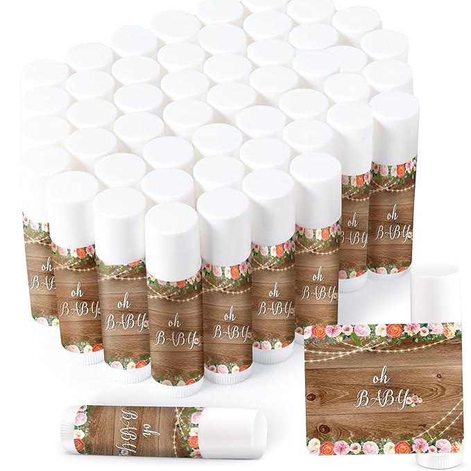 40 Pieces Lip Balm Bulk Baby Shower Jasmine Lip Balm Favors Floral Moisturizing Lip Balm for Women Children Men Girl kids Gender Reveal Favors Gift Baskets (Floral)-Velvo Beauty