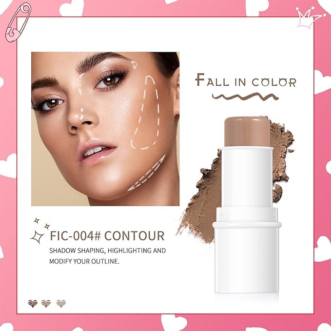 MEICOLY Makeup Sticks Kit, Contour Stick,Blush Stick, Highlight Stick,Facial Repair Bronzer Shading Stick, Cruelty Free Multi Stick Trio Cream Face Blush for Cheeks Lip Eye,02-Velvo Beauty