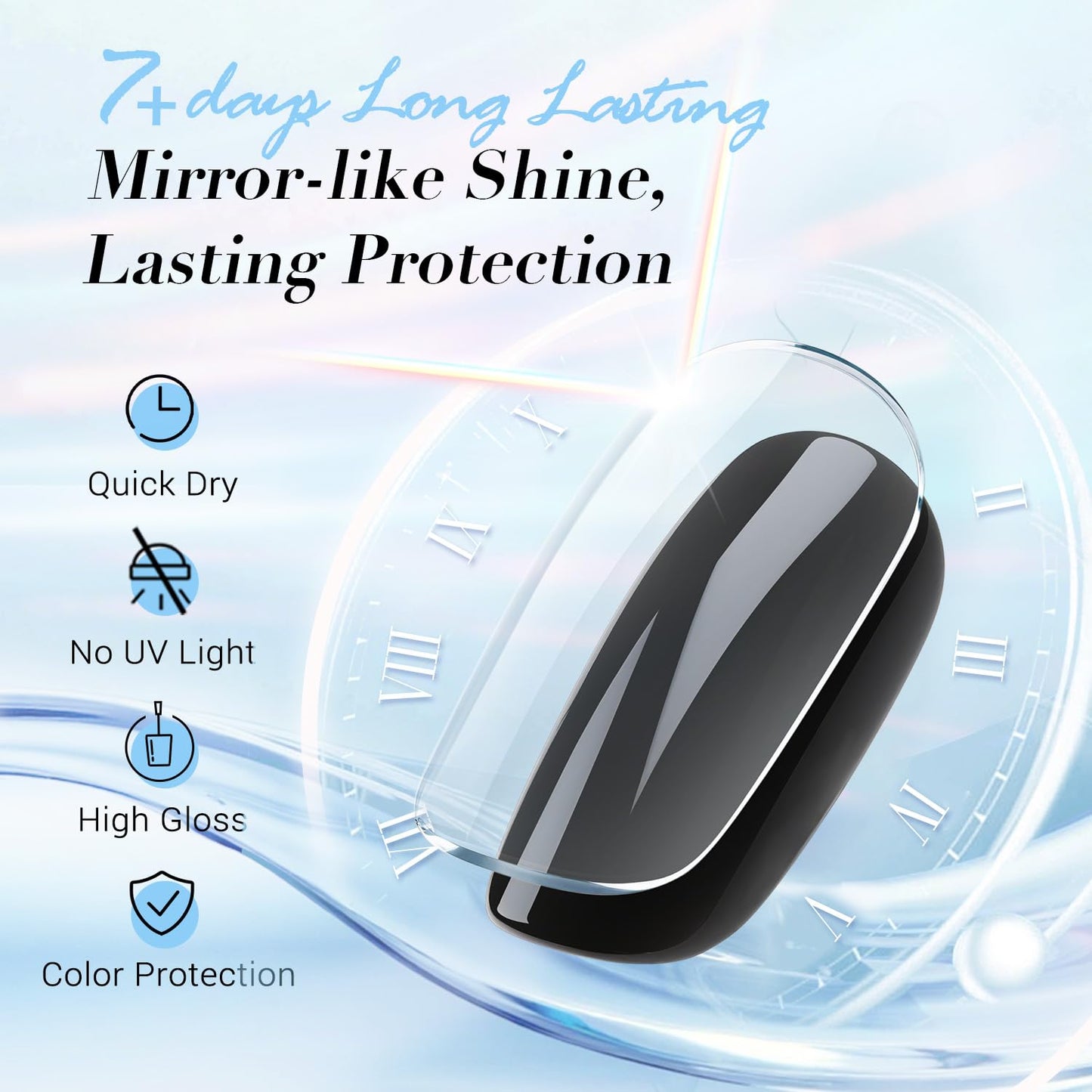 AZUREBEAUTY Natural Top Coat Nail Polish – Clear, Quick Dry, Long Lasting, Glossy Shine, Air Dry Formula, Smooth Finish, Nail Lacquer for Manicure & Nail Art, Salon-Quality-Velvo Beauty