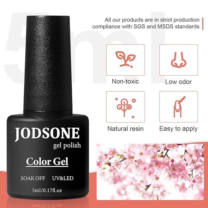JODSONE Gel Nail Polish Kit with U V Light 32 Colors with Base Coat Matte Glitter Top Coat Gel Nail Set Manicure Salon Tools-Velvo Beauty