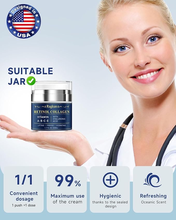 Retinol Cream for Face, Collagen Neck Creams for Tightening and Firming, Anti Aging Facial Moisturizer for Women & Men, Instant Face Lift Wrinkle Cream with vitamin c serum-Velvo Beauty