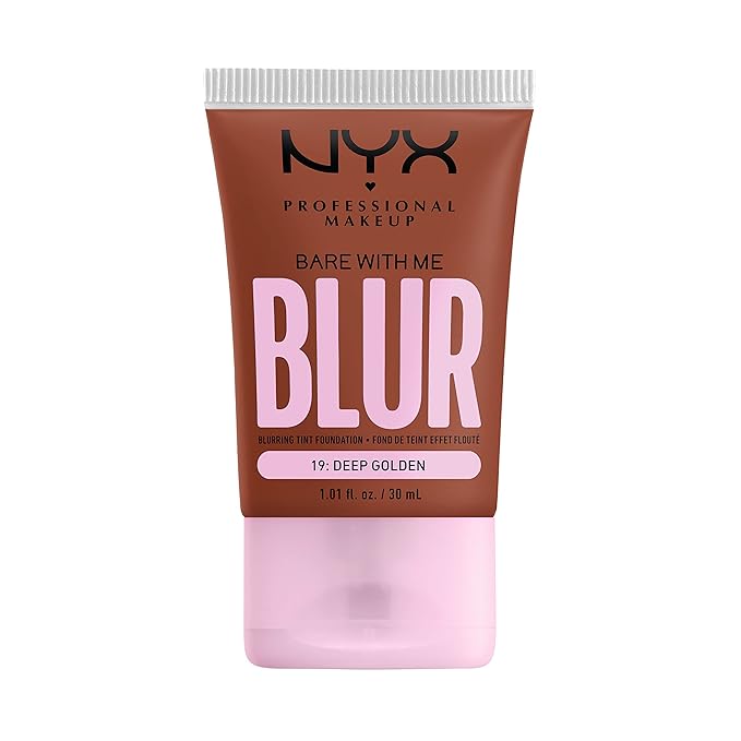 NYX PROFESSIONAL MAKEUP Bare With Me Blur Skin Tint Foundation Make Up with Matcha, Glycerin & Niacinamide - Deep Golden-Velvo Beauty
