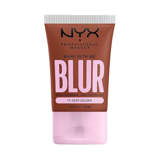 NYX PROFESSIONAL MAKEUP Bare With Me Blur Skin Tint Foundation Make Up with Matcha, Glycerin & Niacinamide - Deep Golden-Velvo Beauty