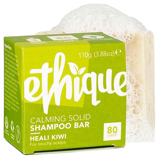 Ethique Heali Kiwi - Calming Solid Shampoo Bar for Dry, Itchy, Flaky, and Oily Scalps and Hair - Vegan, Eco-Friendly, Plastic-Free, Cruelty-Free, 3.88 oz (Pack of 1)-Velvo Beauty