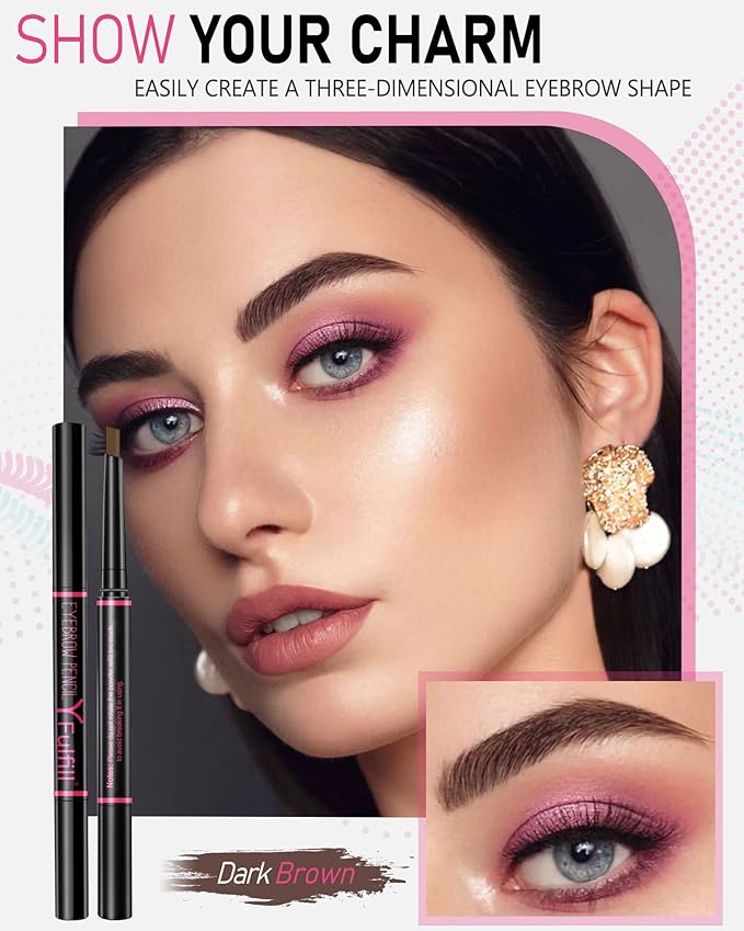 Eyebrow Pencils for Women - Waterproof, Dark Brown-Velvo Beauty