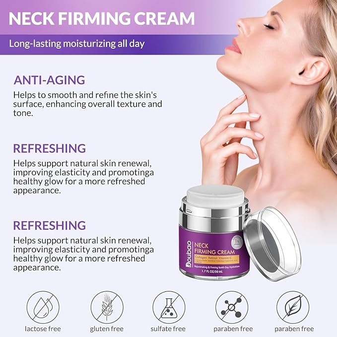 Advanced Neck Firming Cream – 3% Retinol & Hyaluronic Acid for Wrinkle Reduction, Lifting & Skin Tightening – Anti-Aging Moisturizer for Face, Neck & Décolleté – Deep Hydration, 1.7 FL OZ-Velvo Beauty