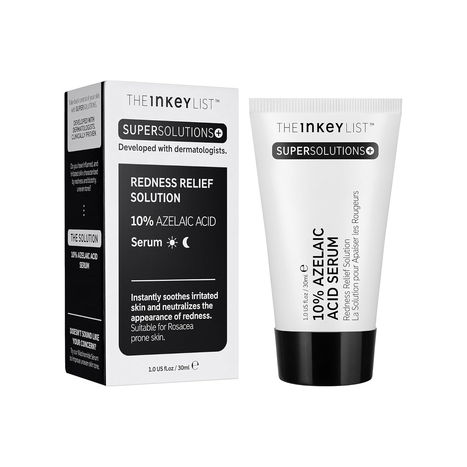 The INKEY List SuperSolutions Azelaic Acid 10% Serum, Fast-Absorbing Formula Helps Reduce Appearance of Redness and Soothes Skin, Leaves No White Cast, 1.01 fl oz-Velvo Beauty