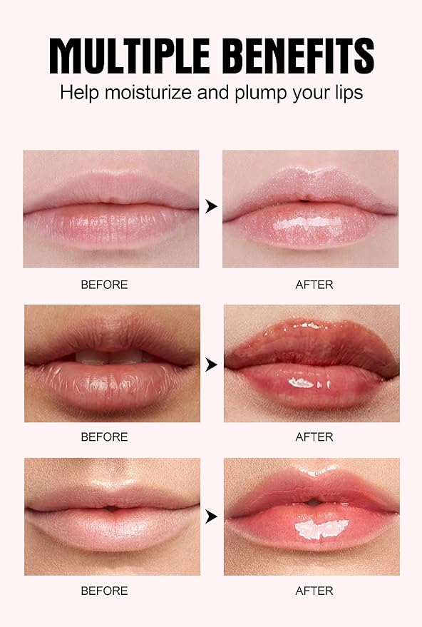 Lip Plumper 6 Colors Moisturizing Glossy Plumping Lip Gloss Long Lasting Hydrating Natural Lip Plumper for Women Girls (Color 02)-Velvo Beauty