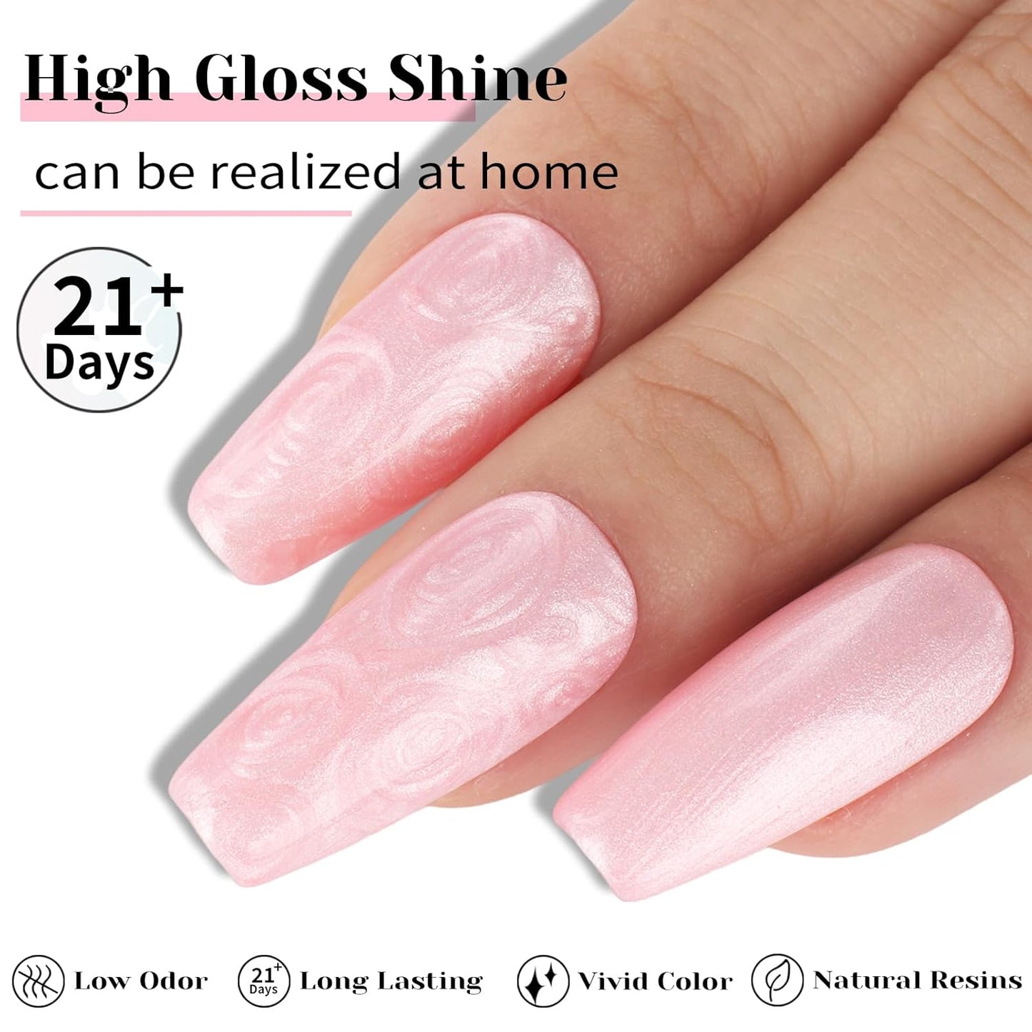 Light Pink Pearl Gel Nail Polish - 0.51 fl oz Pearl Peach Pink Shimmer Gel Polish for Manicure Salon or DIY Nail Art At Home - GP0028-Velvo Beauty