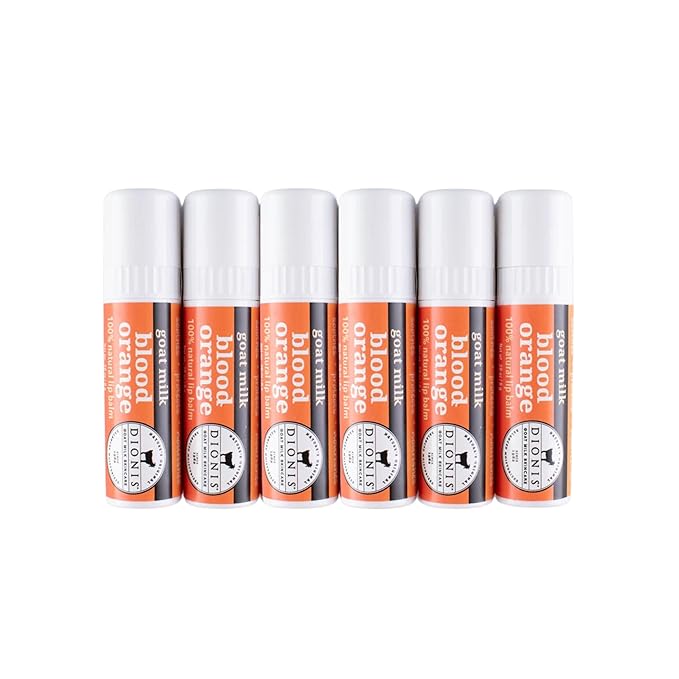 Dionis - Goat Milk Skincare Scented Lip Balm - Set of 6 (0.28 oz) - Made in the USA - Cruelty-free and Paraben-free (Blood Orange)-Velvo Beauty