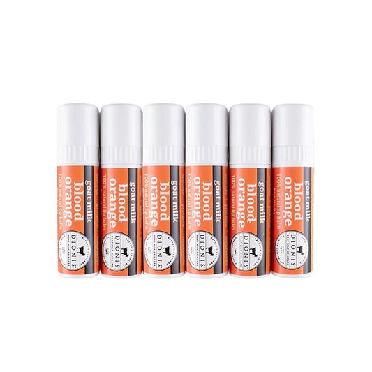 Dionis - Goat Milk Skincare Scented Lip Balm - Set of 6 (0.28 oz) - Made in the USA - Cruelty-free and Paraben-free (Blood Orange)-Velvo Beauty