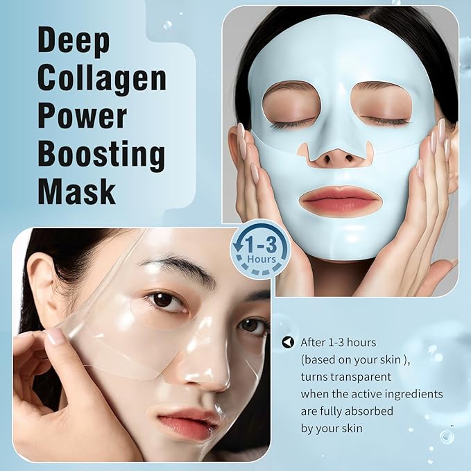 ISTON Overnight Collagen Face Mask - Intense Hydration & Anti-Aging - With 5 Hyaluronic Acids, Peptides & Plant Extracts - Reduce Fine Lines, Plump Skin, Minimize Pores -4Pack-Velvo Beauty