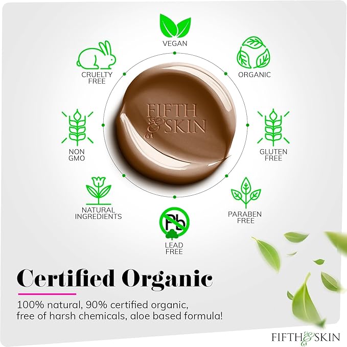 Fifth & Skin: Better’n Ur Skin Liquid Foundation (ESPRESSO - Natural, Organic, Vegan, Cruelty-Free - Gluten-Free Beauty with Buildable Coverage and Palm-Free Luxury - 1 oz-Velvo Beauty