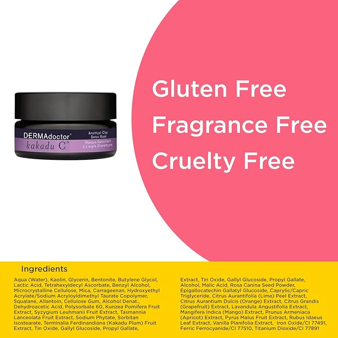DERMAdoctor Kakadu C Amethyst Clay Detox Mask - 1.69 oz-Velvo Beauty