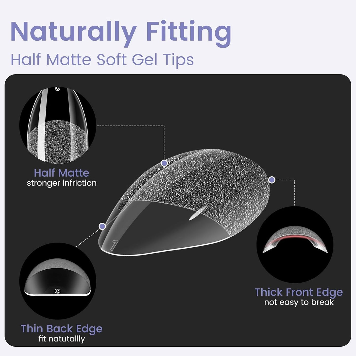 Short Almond Nail Tips: 240PCS Soft Gel Pre-Shaped Acrylic Fake Almond Nail Tips, 12 Sizes Full Cover Clear Press on Nails for Girls Women Nail Art Design-Velvo Beauty