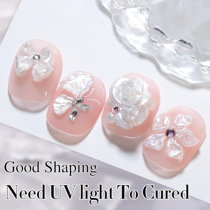 Double Rhythm 3D Nail Gel Pearl Solid Sculpting Gel for Nail Art Non-Sticky Hard Gel for Building Carving Molding Nail Extension Soak Off UV/LED Nail Art Salon Home DIY 0.5 Oz (Silver-Silk 01)-Velvo Beauty