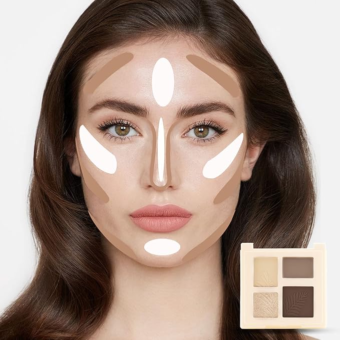 Boobeen Highlighter Contour Makeup Palette Matte Bronzer Palette Contouring Face Illuminate Makeup Palette Powder Shimmer Glow Highlighting Makeup Waterproof Long Lasting-Velvo Beauty