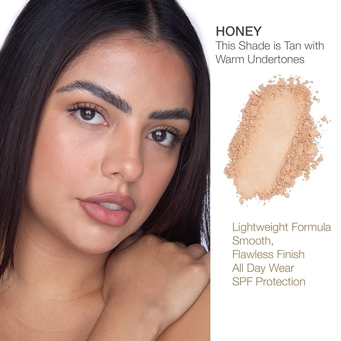 bellapierre Mineral Foundation SPF 15 - Loose Powder Foundation | Vegan & Cruelty Free Natural Makeup | Full Coverage Matte Finish | Hypoallergenic | Oil & Talc Free - 0.32 Oz - Honey-Velvo Beauty