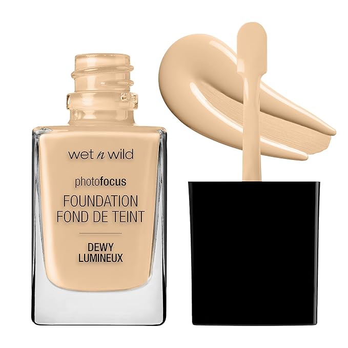 wet n wild Photo Focus Dewy Liquid Foundation Makeup, Soft Beige & Shell Ivory-Velvo Beauty