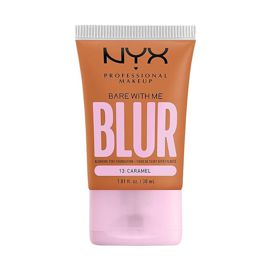 NYX PROFESSIONAL MAKEUP Bare With Me Blur Skin Tint Foundation Make Up with Matcha, Glycerin & Niacinamide - Caramel-Velvo Beauty