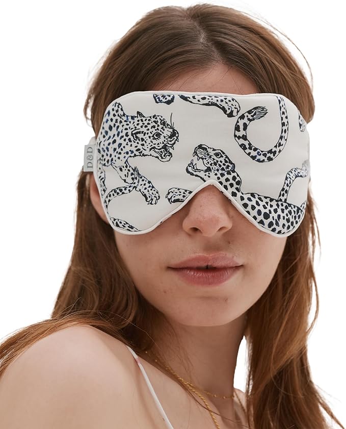 Desmond & Dempsey Cotton Luxe Eye Mask (Jag Print Cream)-Velvo Beauty